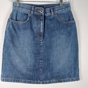 Ann Taylor Denim Skirt Women's Size 2 Pockets Denim Casual Med Wash Above Knee